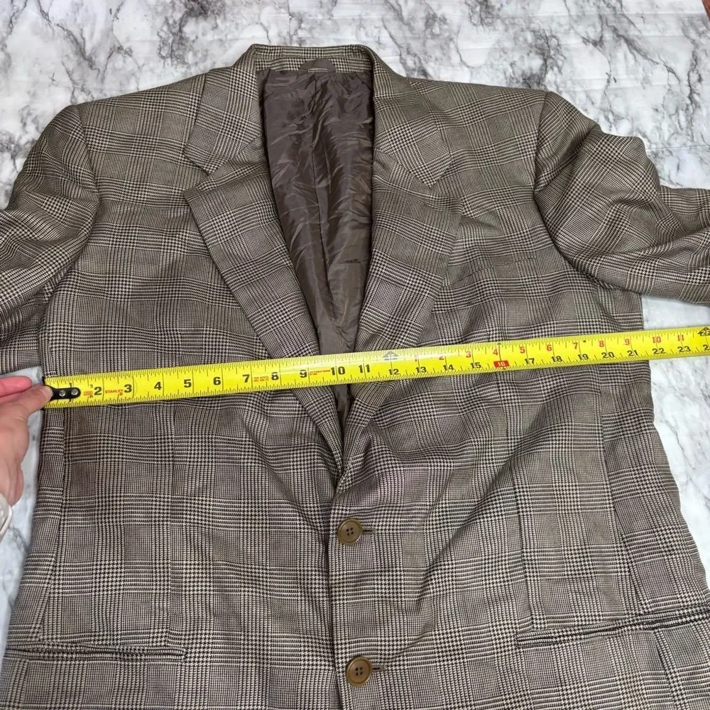 Vintage Giorgio Armani Suit Coat Size 44 Silk Wool Blazer Italian Made tan brown